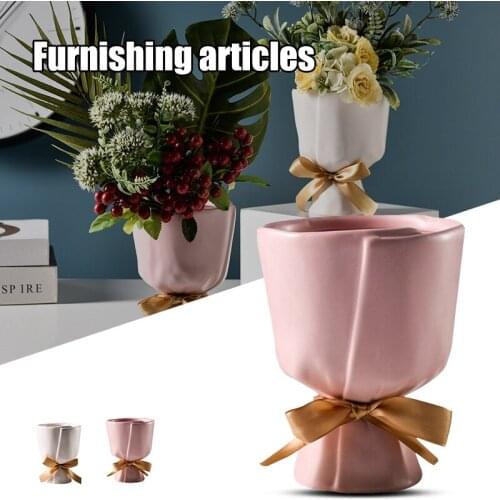 Creatives Bouquet Ceramic Flower Vases Home Modern Elegant Decor Unique Design for Home Office Ornament GQ
