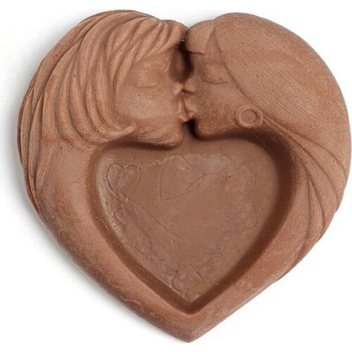 DIY Resin Soap Molds Heart Shaped with Couple Kiss Silicone Moulds Handmade Bathroom Decorative Tool