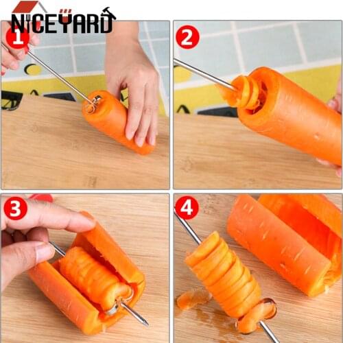 NICEYARD Fruit Carving Tools Spiral Slicer Kitchen Tools Manual Roller Cooking Tools Vegetable Spiral Cutter Gadagets