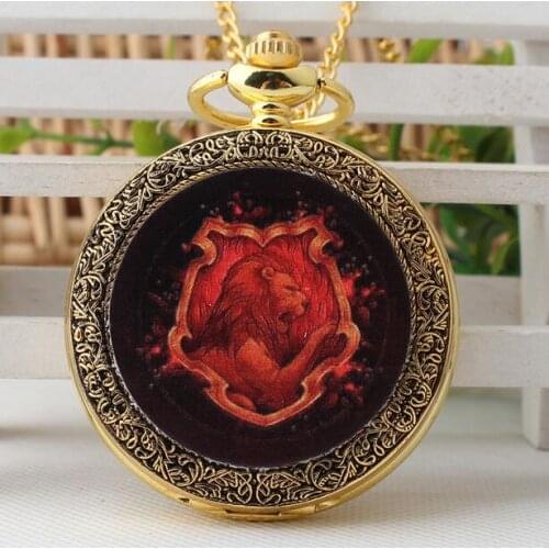 Hogwarts school of witchcraft and Finland enamel pattern golden antique quartz children gift pocket watches