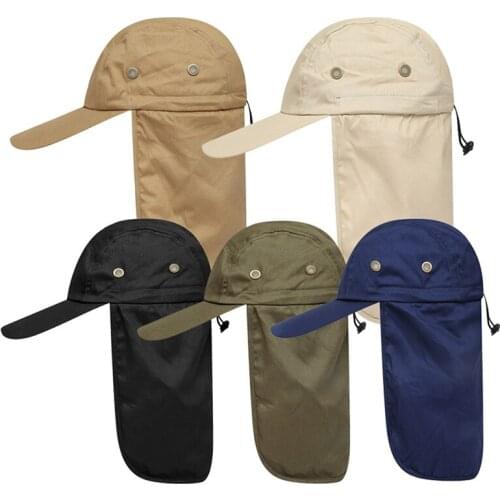 Outdoor Unisex Hiking Caps Quick Dry Sun Visor Cap Hat Sun Protection With Ear Neck Flap Cover For Hiking Riding Cap