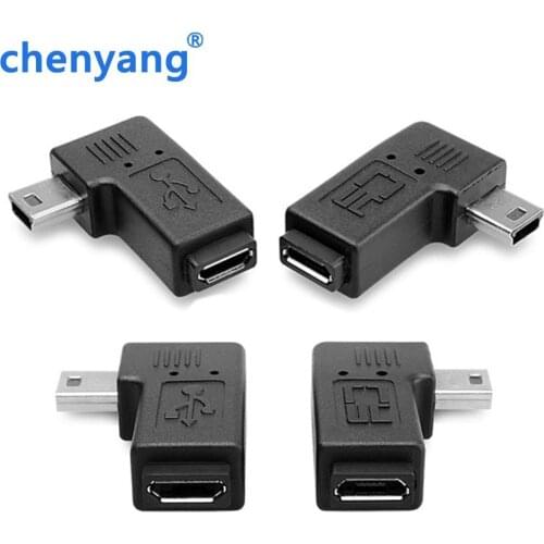 90 Degree Left /Right Angled Micro USB Female to Mini USB Male Converter Charge Data Sync Power Adapter for Phone PC