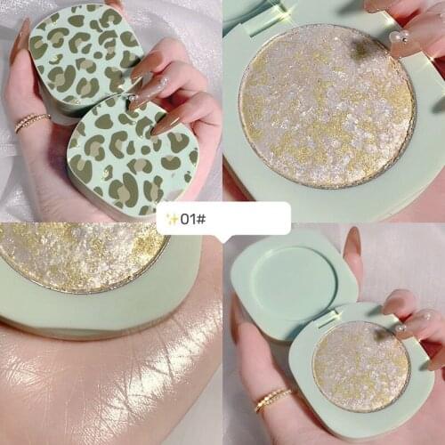 Корейская косметика Highlight Pressed Powder Leopard Print Easy to Use Durable Shiny Powder Cosmetics MPwell
