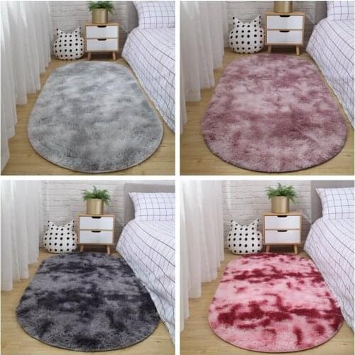 Carpet Bedroom Oval Bedside Carpet Not Lint Non-fading blanket Living Room Sofa Coffee Table Non-slip Mat Plush Rug WY71115