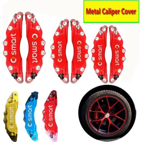 KUNBABY 4 Or 2 Pcs Metal Brake Caliper Cover With Sticker Logo Car Styling Decoration For Smart Front Rear Free Shipping