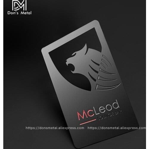 Metal business card custom hollow stainless steel business card design and manufacture black card custom