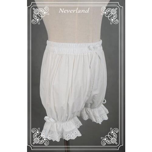 Cute Womens Lolita Must-Have Kawaii Pumpkin Shorts Cotton Satfy Short Pants Bubble Shape Pure Color White & Black