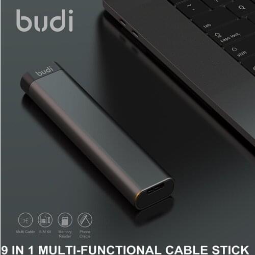 BUDI Multi-Function Smart Adapter Card Storage Data Cable For USB Box Multi-Cable 6 Types Cable SIM KIT TF Card Memory Reader