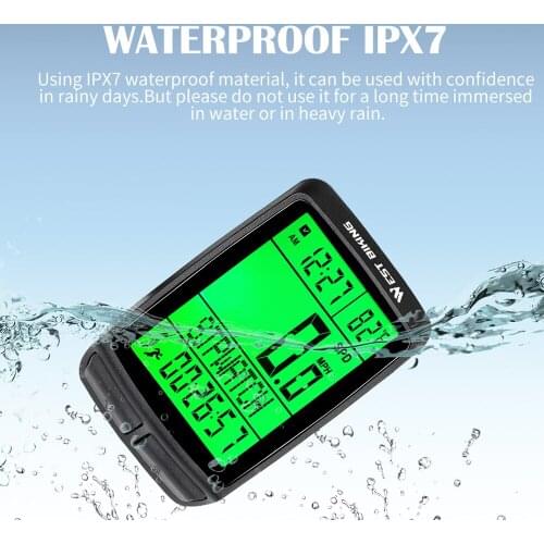 5 Languages Mountain Bike Road Stopwatch LED Bicycle Wireless Stopwatch Multi-function Waterproof Speedometer Cycling Equipment