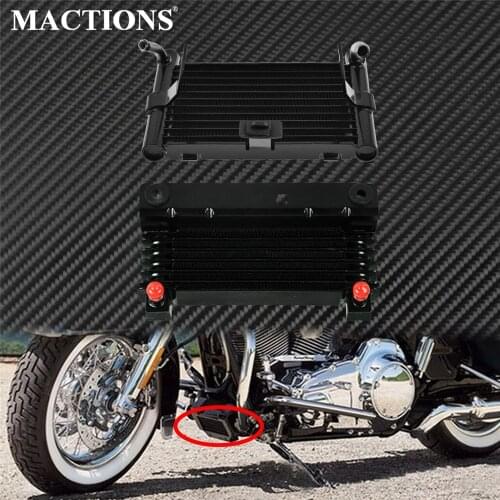 Motorcycle Black Oil Cooler Radiator Water Tank For Harley Touring Road King FLHR Street Glide FLHX Road Glide FLTRX FLTRXS