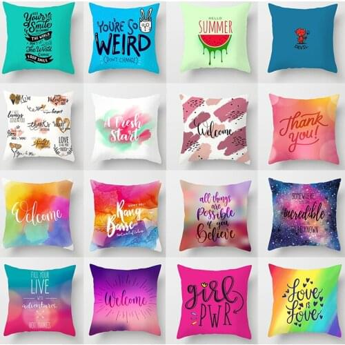 Cushion Covers Watercolor Art Print Decorative Pillowcases Square Throw Pillow Cover For Sofa Living Room Home Decor 45*45cm/Pc