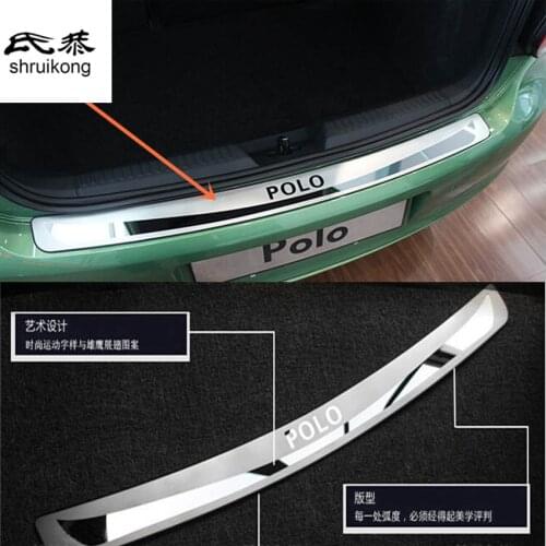Free shipping 1pc for 2011-2016 Volkswagen VW POLO hatchback Stainless Steel back rear trunk Sill Scuff Plate Protection pedal