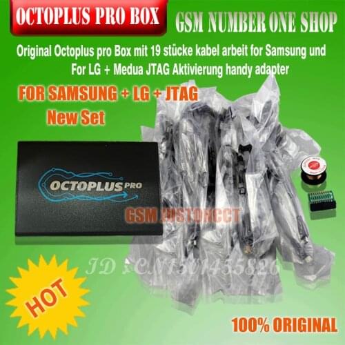 Original new Octoplus Pro Box set with 19 pcs cables work for Samsung and FOR LG+Medua JTAG Activation