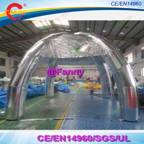 Portable trade show tent silver inflatable spider tent inflatable party tent inflatable tent with removable clear door curtains