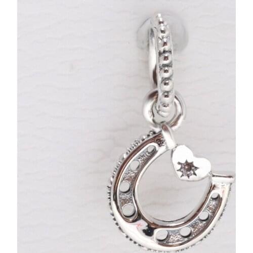 DoDoFly Fashion New 925 Sterling Silver Happiness Horseshoe Pendant Fit original Bracelets & Necklaces Chain Jewelry