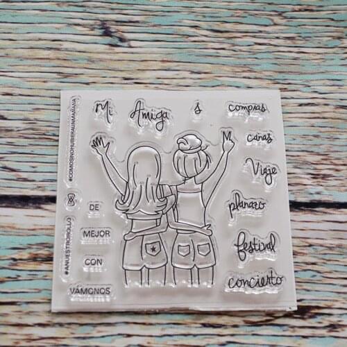 Spanish best friend Transparent clear stamp for DIY Scrapbooking/Card Making/Kids Christmas Fun Decoration Supplies