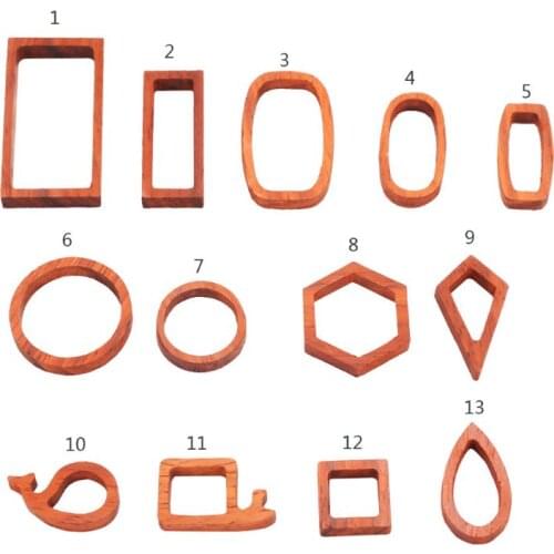 Blank Hollow Wood Pendant Frame Round Square Wooden Resin Frame Jewelry Making B36D