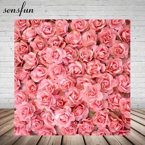 Sensfun Pink Floral Wedding Party Photography Backgrounds Lady Birthday Bridal Shower Backdrops For Photo Studio Photocall