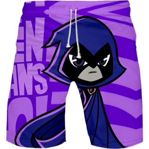 Anime Teen Titans Go Mens Shorts Summer New Casual Short Paragraph Comfortable Breathable Tether Shorts Mens Sports Shorts