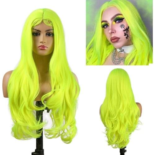 Cosplay Synthetic Wig with Baby Hair Body Wave Synthetic Heat Resistant Fiber Hair for Women Girls Machine Made Wigs