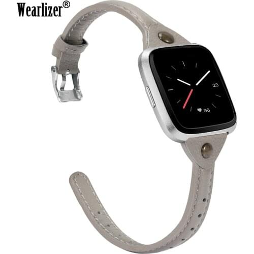 Wearlizer Premium Leather Wristband Strap Replacement 2019 For Fitbit Versa Smart Watch Bracelet Multicolor Band Strap