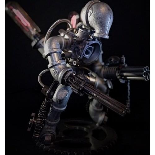 Steampunk Industrial Style Mechanical Metal Table Lamp Models 3D Metal Figures with Lights Home Decor - 5 Types