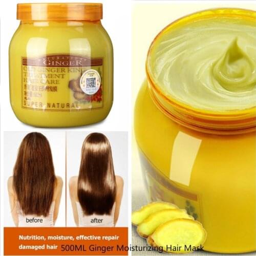 Ginger Moisturizing Hair Conditioner Cream Hair Mask Damaged Repair Hair Care Treatment Cream Baked Ointment Dry Frizzy 500ML
