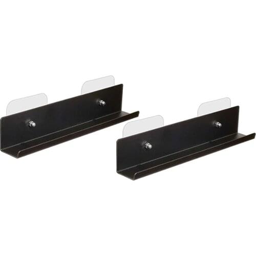 Vinyl Record Display Shelf,Metal Frame Wall Mounted Holder Stand with Self Adhesive for Record Album,Magazine 2Pcs