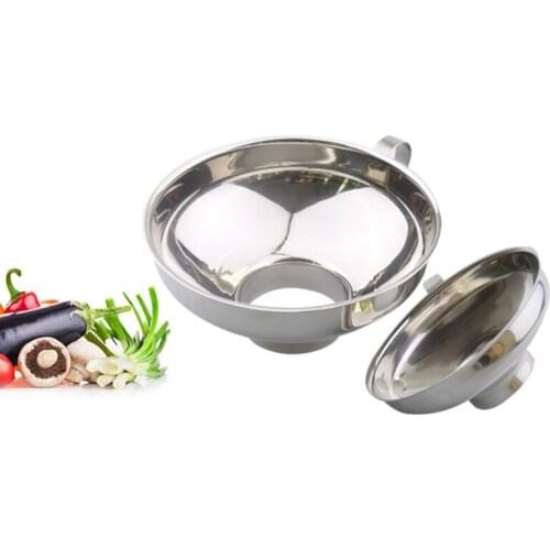 Stainless Steel Wide Mouth Funnel Salad Dressing Funnel Oil Wine Filter Kitchen Cooking Tools Kitchen Accessories