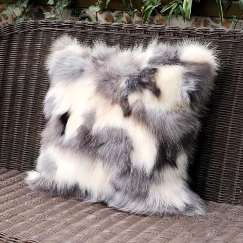 CX-D-33G Super Quality Real Fox Fur Patchwork Fashion Pillow Cases Cushion
