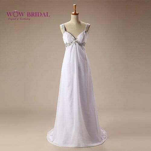 Wowbridal 2021 Elegant White Evening Dresses Sweetheart Beaded Strapless High Quality A-Line Sleeveless Party Gowns 90% Cotton