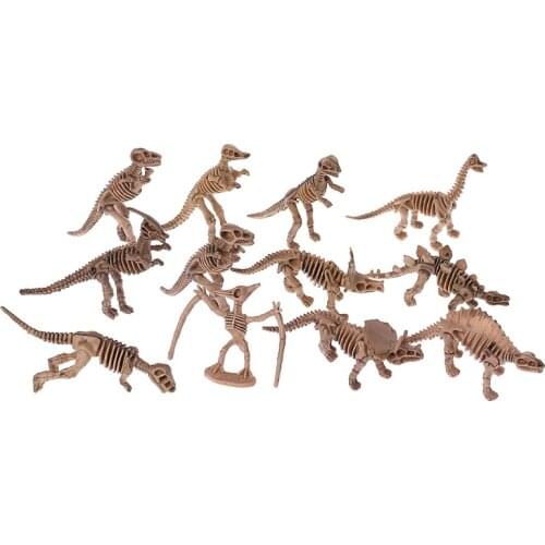 12pcs Dinosaur Skeleton Fossils Assorted Bones Figures Toys Kids Christmas Gift Y4QA