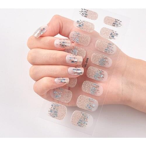 16 Tips/Sheet Glitter Series Powder Sequins Self Adhesive Nail Sticker Nails Sticker Designer Nails Art Decoration Full Beauty