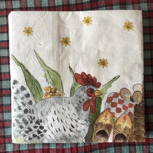 20 vintage table napkin paper tissue cute towel printed snowman girl deer egg crop cock decoupage wedding party decor serviettes