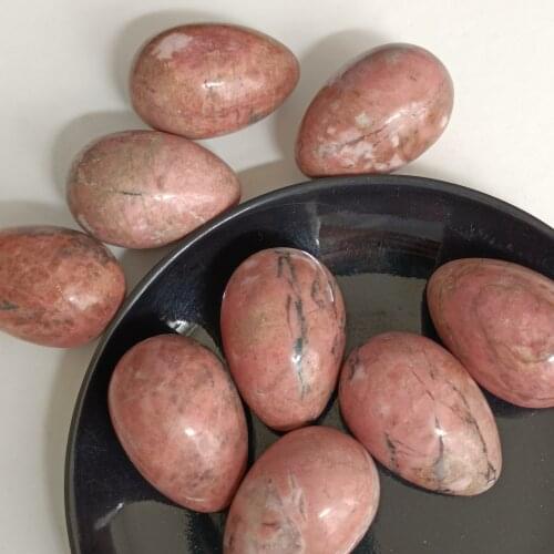 2pcs Natural Rose Stone Eggs, Natural Gem, Reiki Ball Healing Gem, Home Decoration