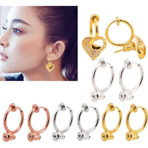 4 pcs/20 pcs DIY Ear clips wave head screw spring resin ear clips without pierced earrings converter DIY jewelry accessories