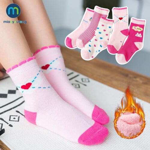 5 Pairs Infant Winter Thick Terry Warm Newborn Kids Children Cotton Boys Girls Cute Toddler Socks Baby Accessories Miaoyoutong