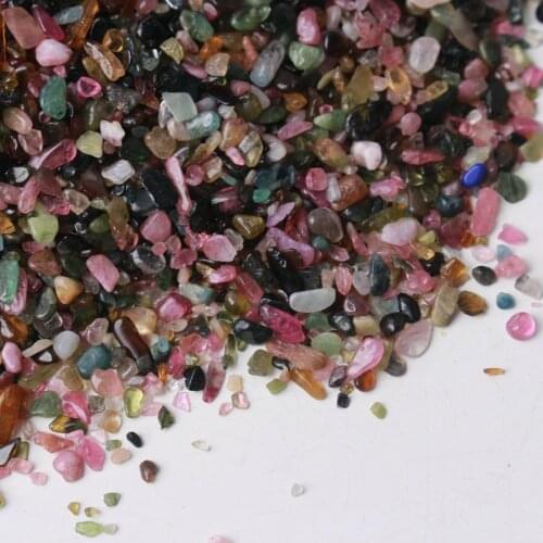 500g Colored Tourmaline Crystal Gravel Polished Healing Decorative Stone