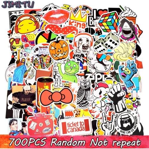 700Pcs Random Stickers Mixed Funny JDM Graffiti Kids Toy Sticker for DIY Laptop Skateboard Luggage Car Fridge Bicycle Stickers