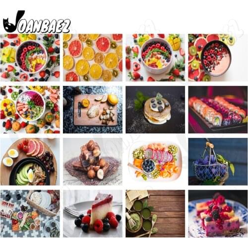 Fruit Nut Cake Diamond Painting 5D Diy Wall Art Food Round Diamond Inlaid Home Restaurant Kitchen Decoration Accessories Gift