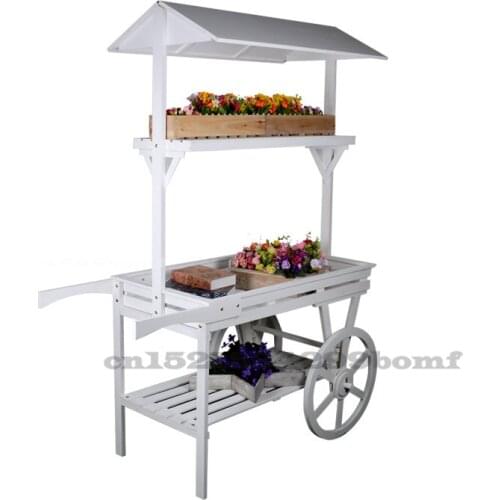 American Supermarket Cart Rack Outdoor Promotional Car Wedding Decoration Shelves for Indoor Plant Holder