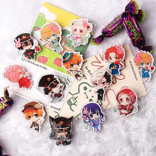 Anime Key Rings Toilet-Bound Hanako-kun cartoon for Clothing Acrylic Badges Kawaii Icons on The Backpack Pin Brooch Badge Y28