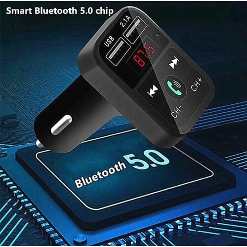Car Wireless Bluetooth FM Transmitter Kit Double USB Port Fast Charging Auto Charger MP3 Radio Adapter Accessories
