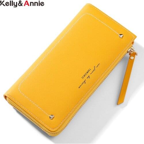 Brand Designer Long Zipper Cluthch Women Wallets PU Leather Mobile Phone Pocket Card Holder Purse Female Wallet High Quality