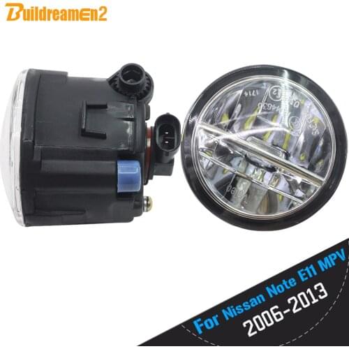Buildreamen2 For 2006-2013 Nissan Note E11 MPV Car Styling LED Bulb Front Fog Light Daytime Running Light DRL 12V 2 Pieces