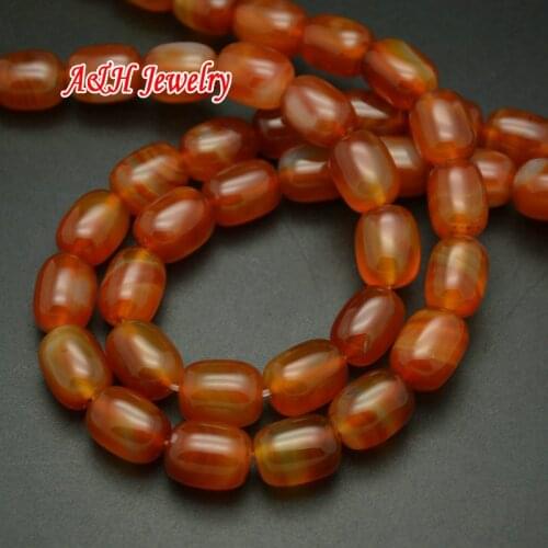 28 Beads (1 Strand ) Natural Red Stone Barrel Shape 10x14mm DIY Beads Fashion Tibetan Jewelry Making Materials
