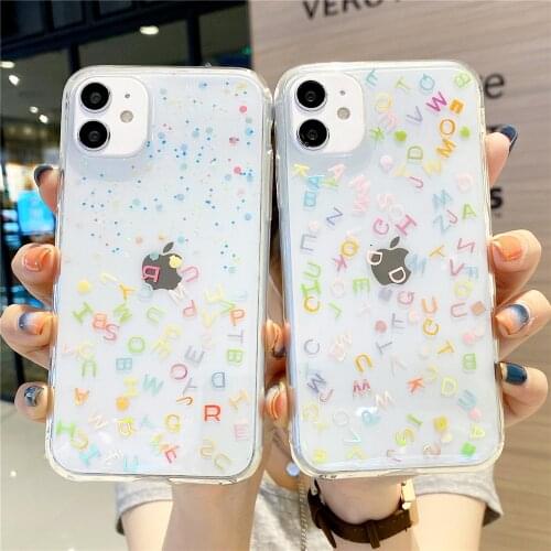 Fashion letter sequins Case For Huawei P Smart 2019 Z Y5 Y6 Y7 Prime Y9 2019 2018 Cover Case For Huawei Y5P Y6P Y7P Y8P