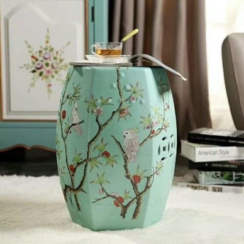 Jingdezhen Ceramic stool flower and bird Color Glazed home decoration porcelain ceramic Stools