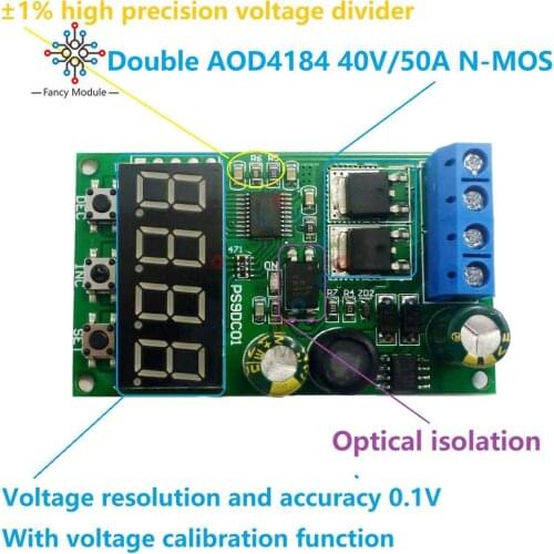 DC6-30V 15A Battery Discharge Protector Module Digital Multifunctional For Lithium Battery Solar Battery UPS with LED Indicator