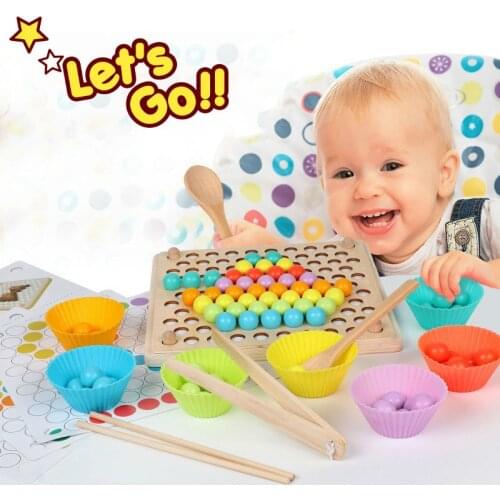 Montessori Wooden Kids Toys Hands Brain Training Clip Beads Puzzle Board Math Game Baby Early Educational Toy For Children
